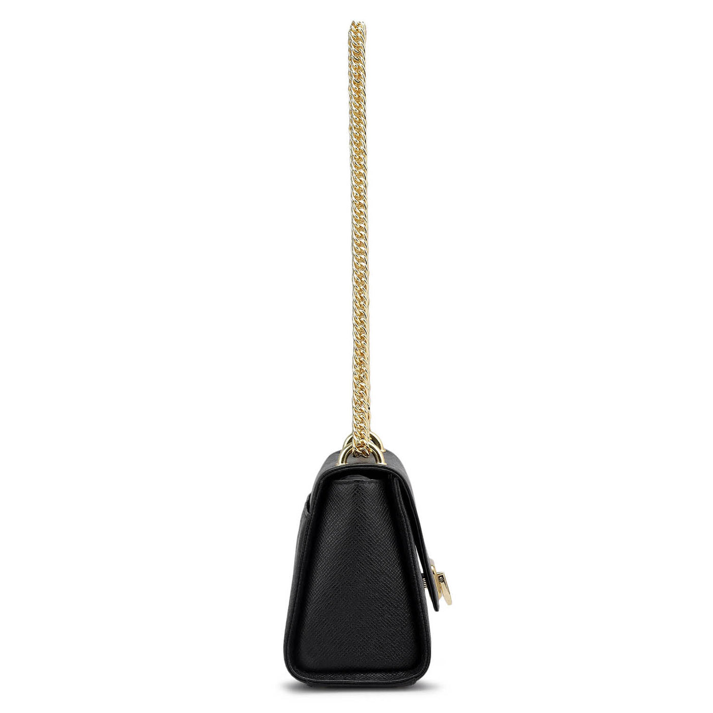 Small Franzy Leather Shoulder Bag - Black