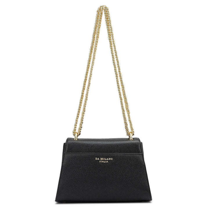 Small Franzy Leather Shoulder Bag - Black