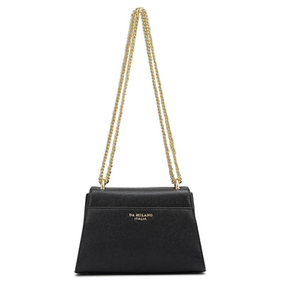 Small Franzy Leather Shoulder Bag - Black
