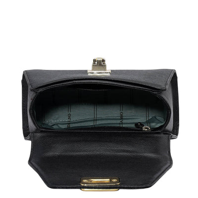 Small Franzy Leather Shoulder Bag - Black