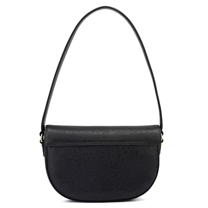 Small Franzy Leather Baguette - Black