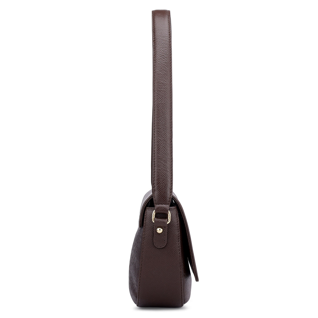 Small Franzy Leather Baguette - Oak
