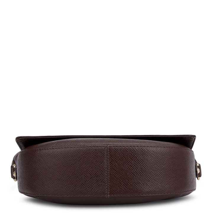 Small Franzy Leather Baguette - Oak