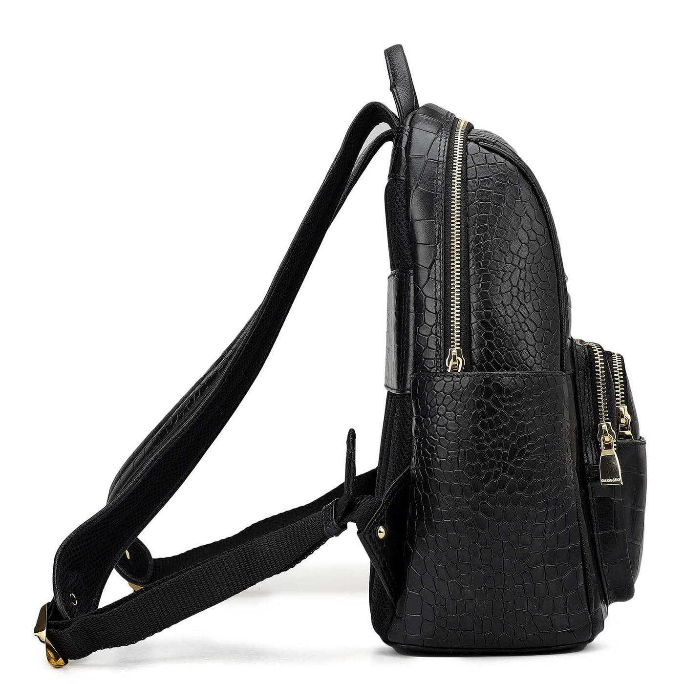 Croco Leather Backpack - Black