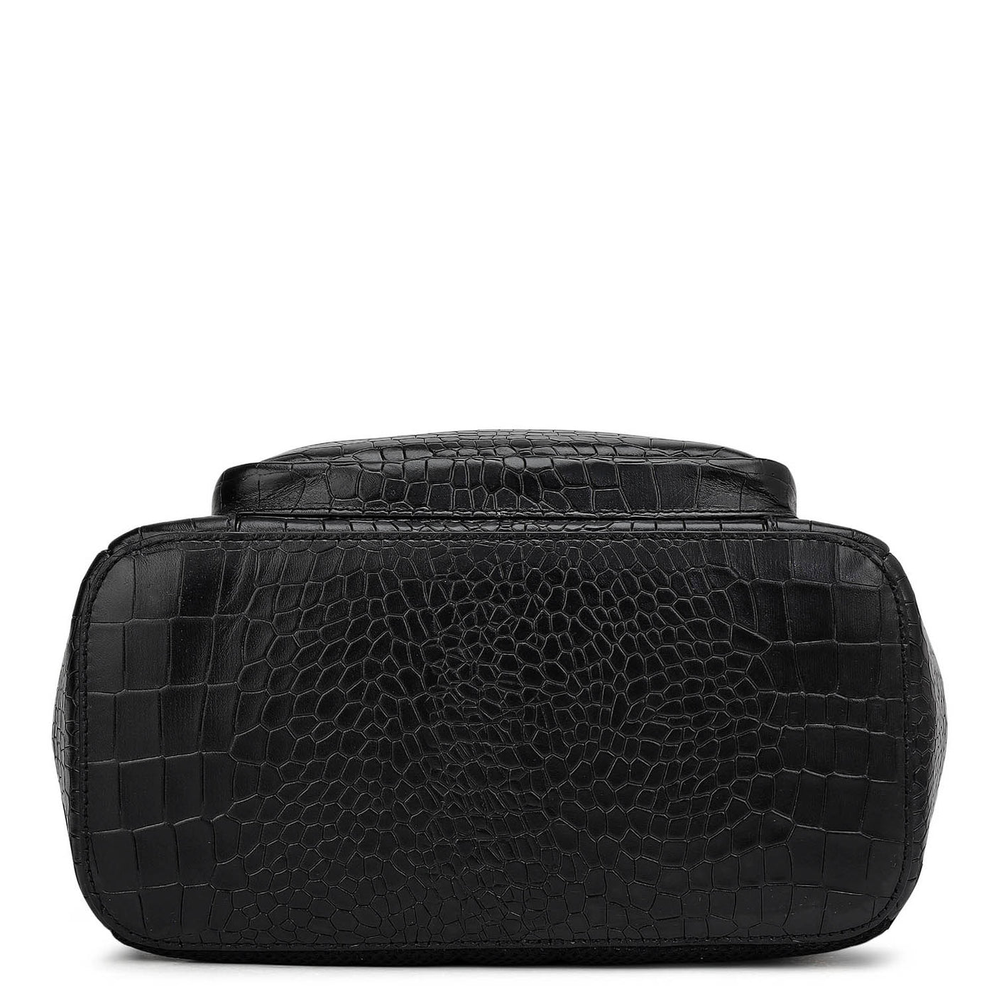 Croco Leather Backpack - Black