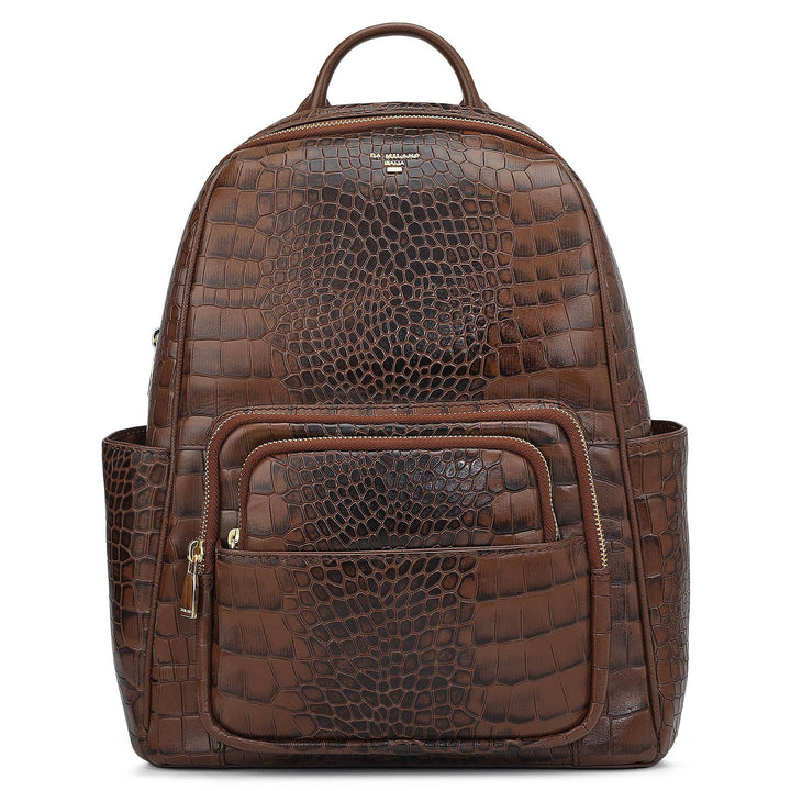Croco Leather Backpack - Date