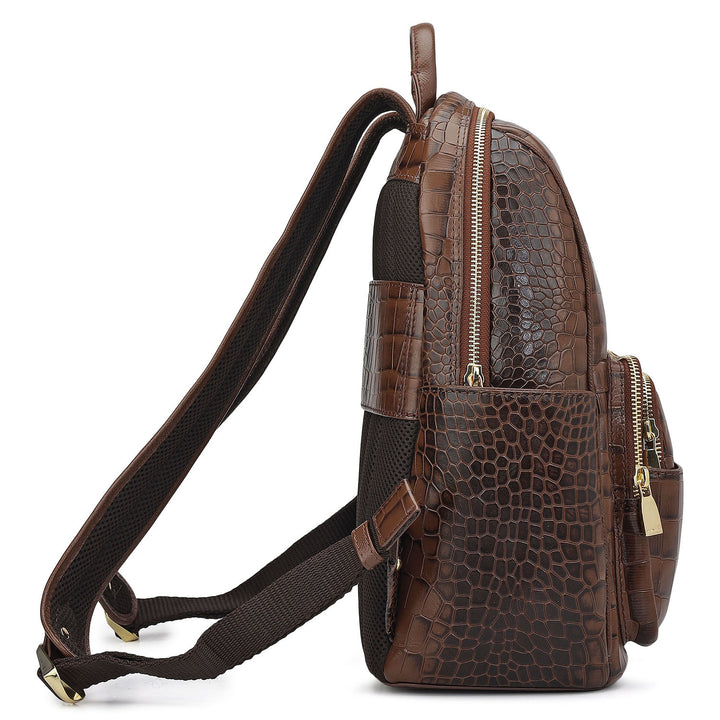 Croco Leather Backpack - Date