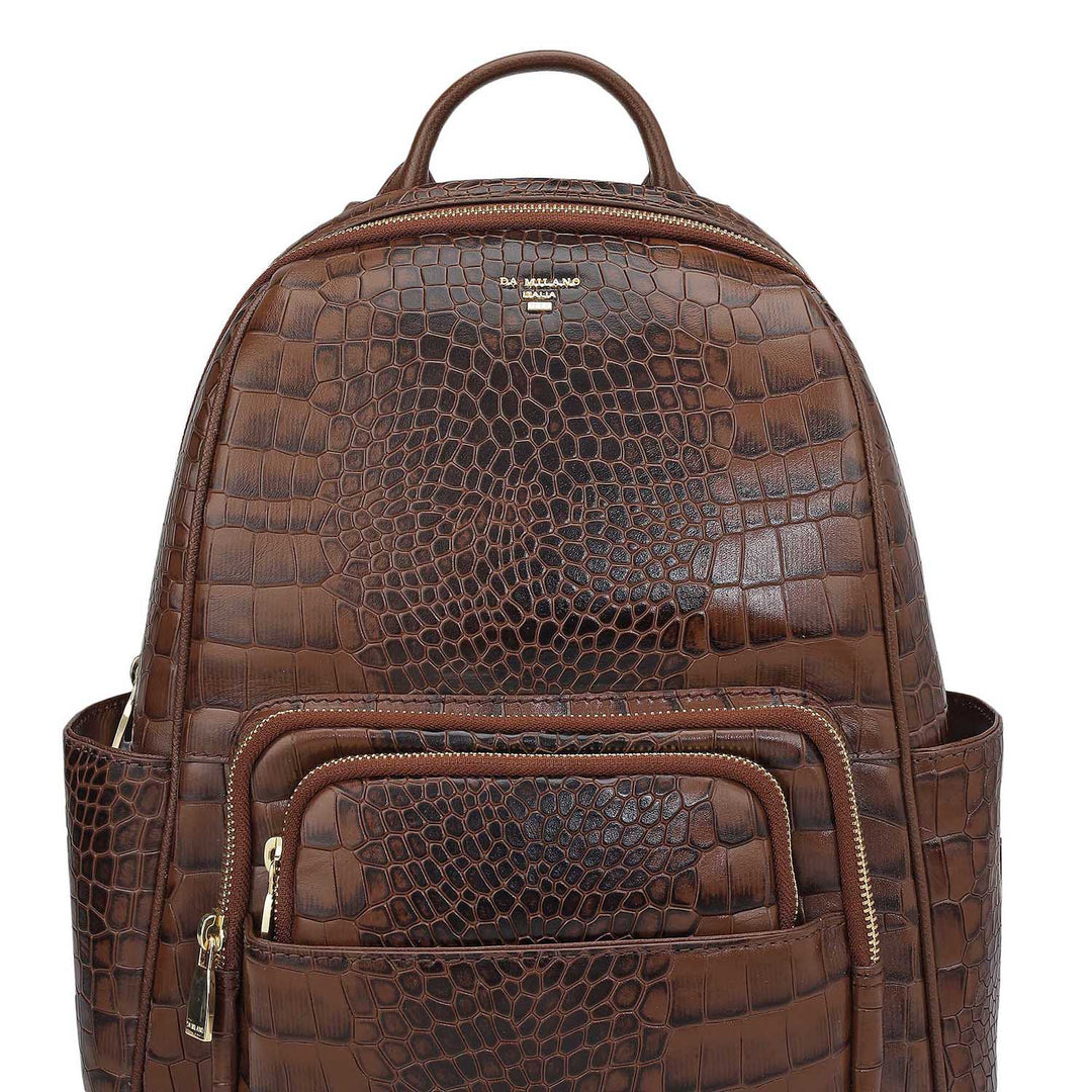 Croco Leather Backpack - Date