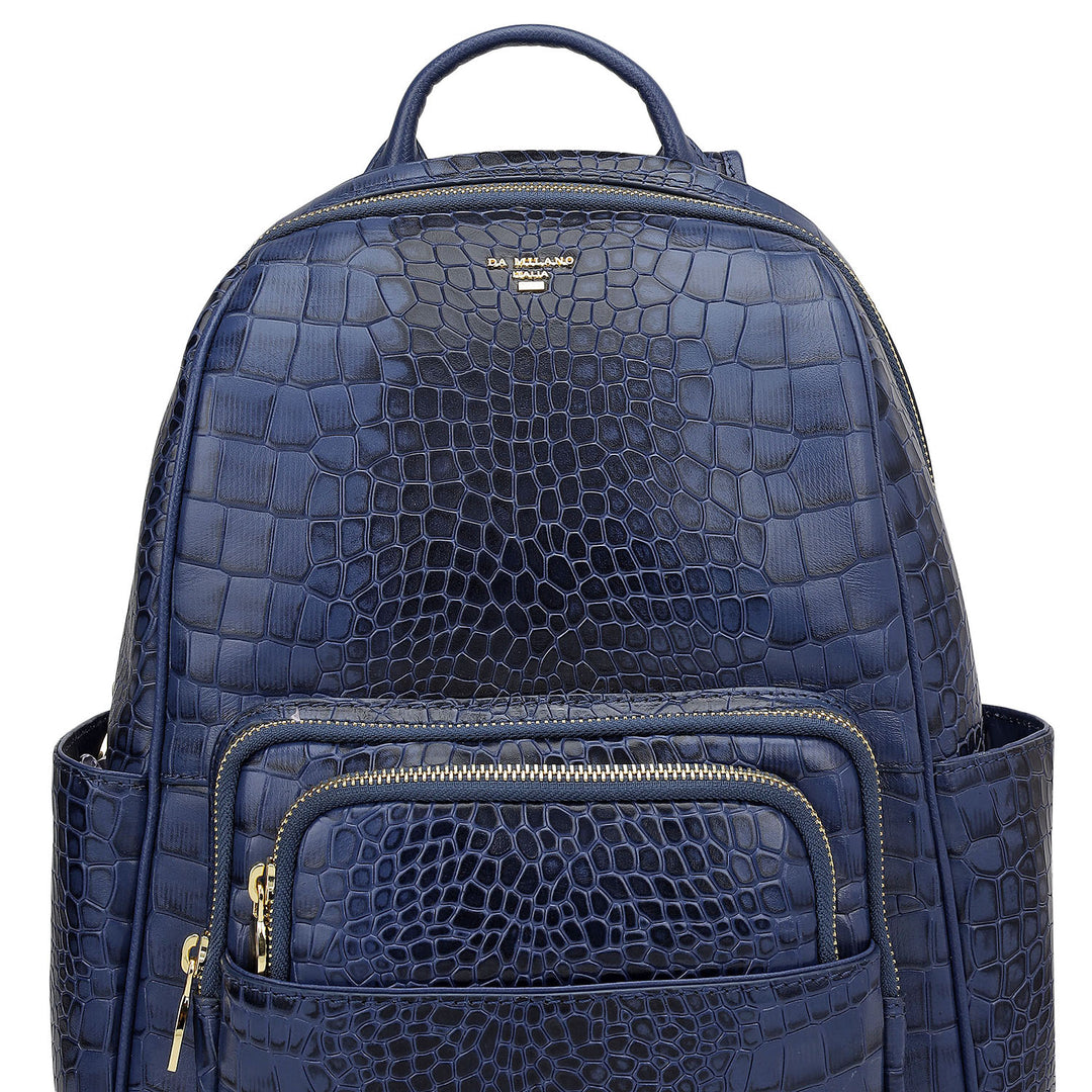 diresta leather backpack Croco Leather Backpack