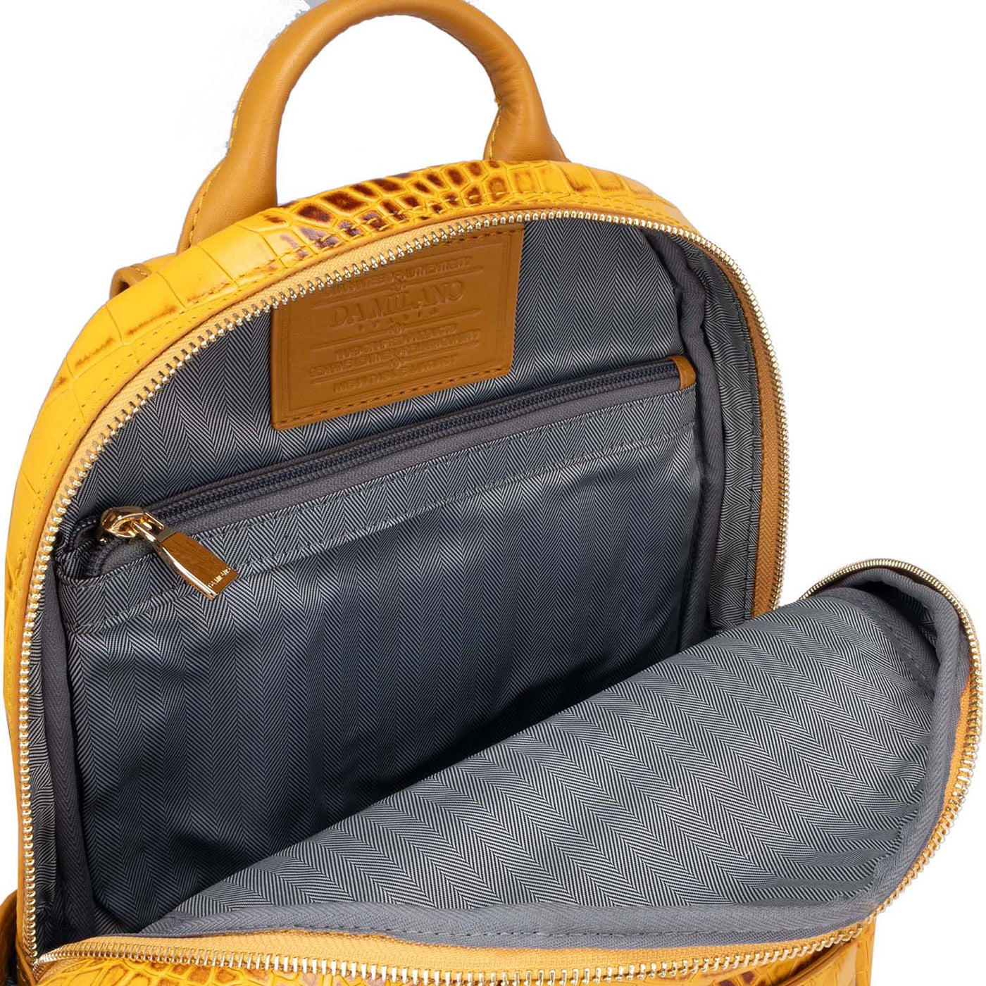 Croco Leather Backpack - Honey