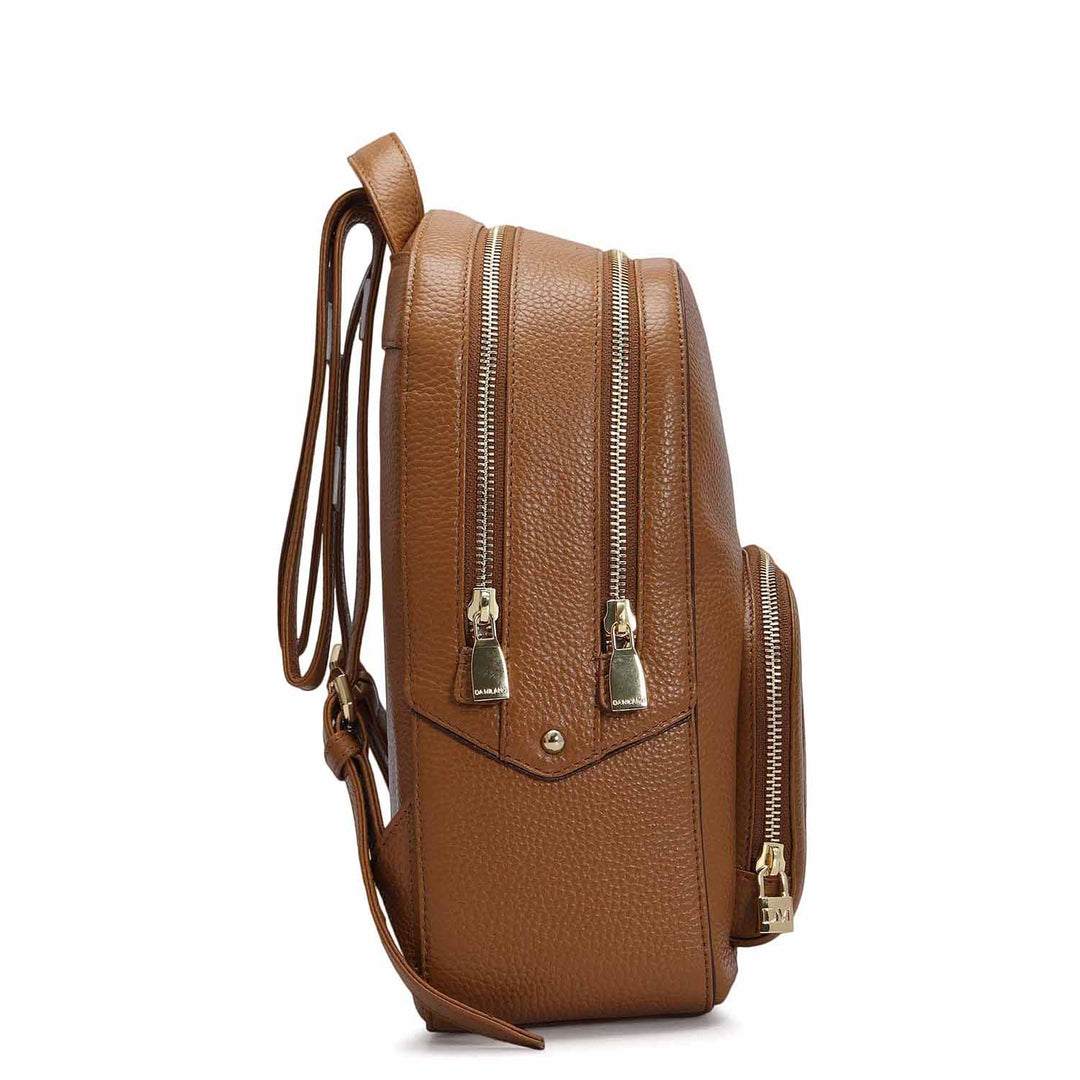 Wax Leather Backpack - Caramel