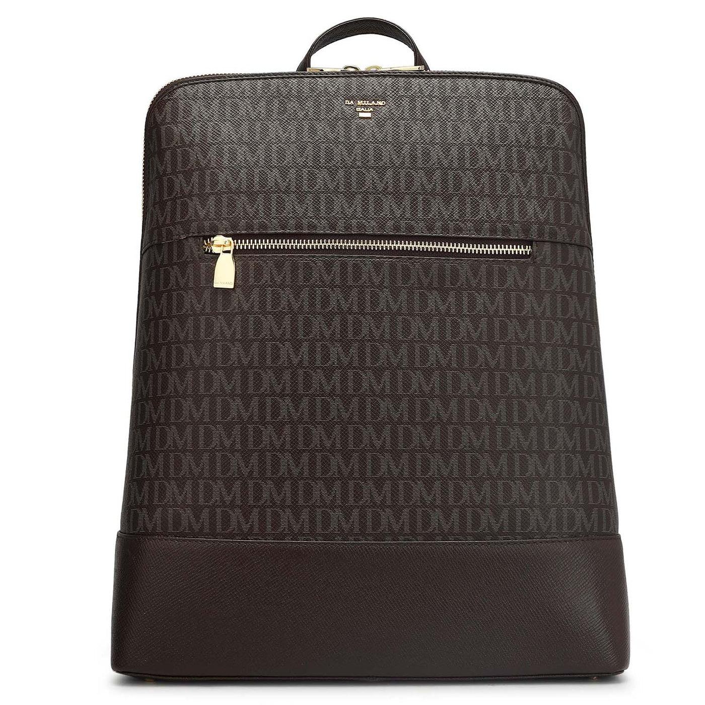 Monogram Franzy Leather Backpack - Chocolate
