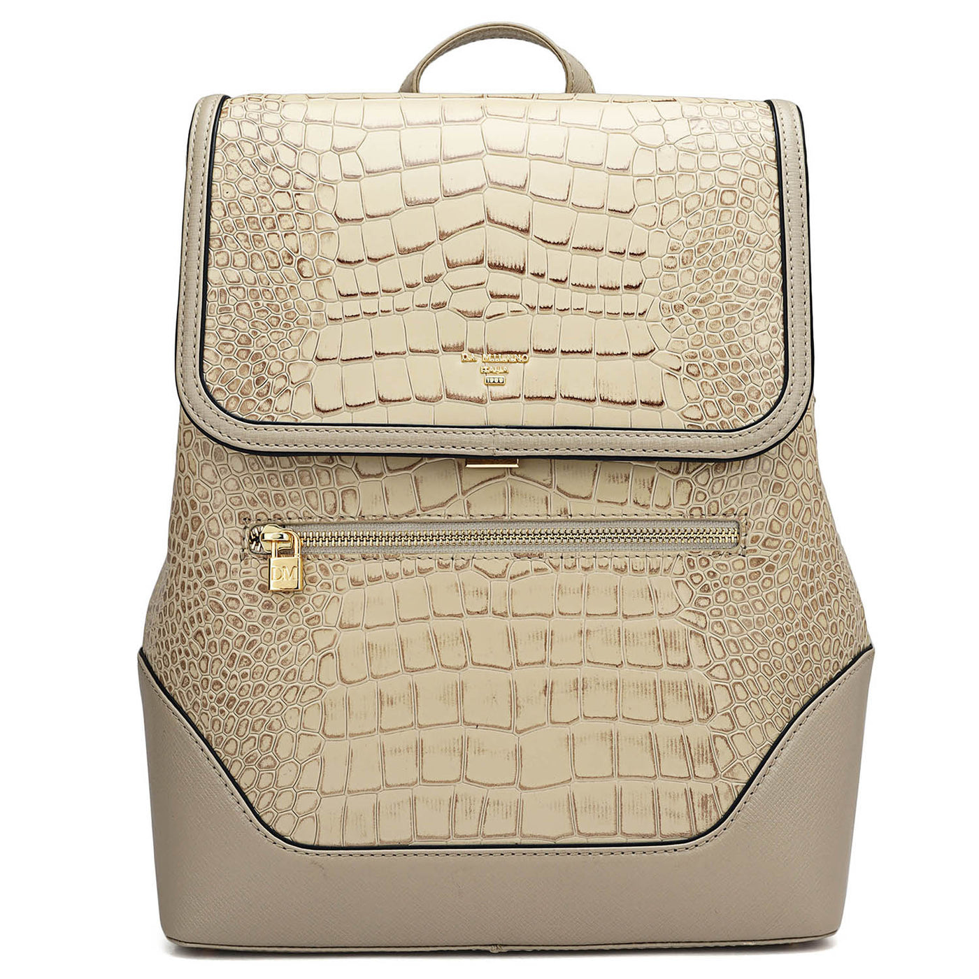 Croco Franzy Leather Backpack - Frost