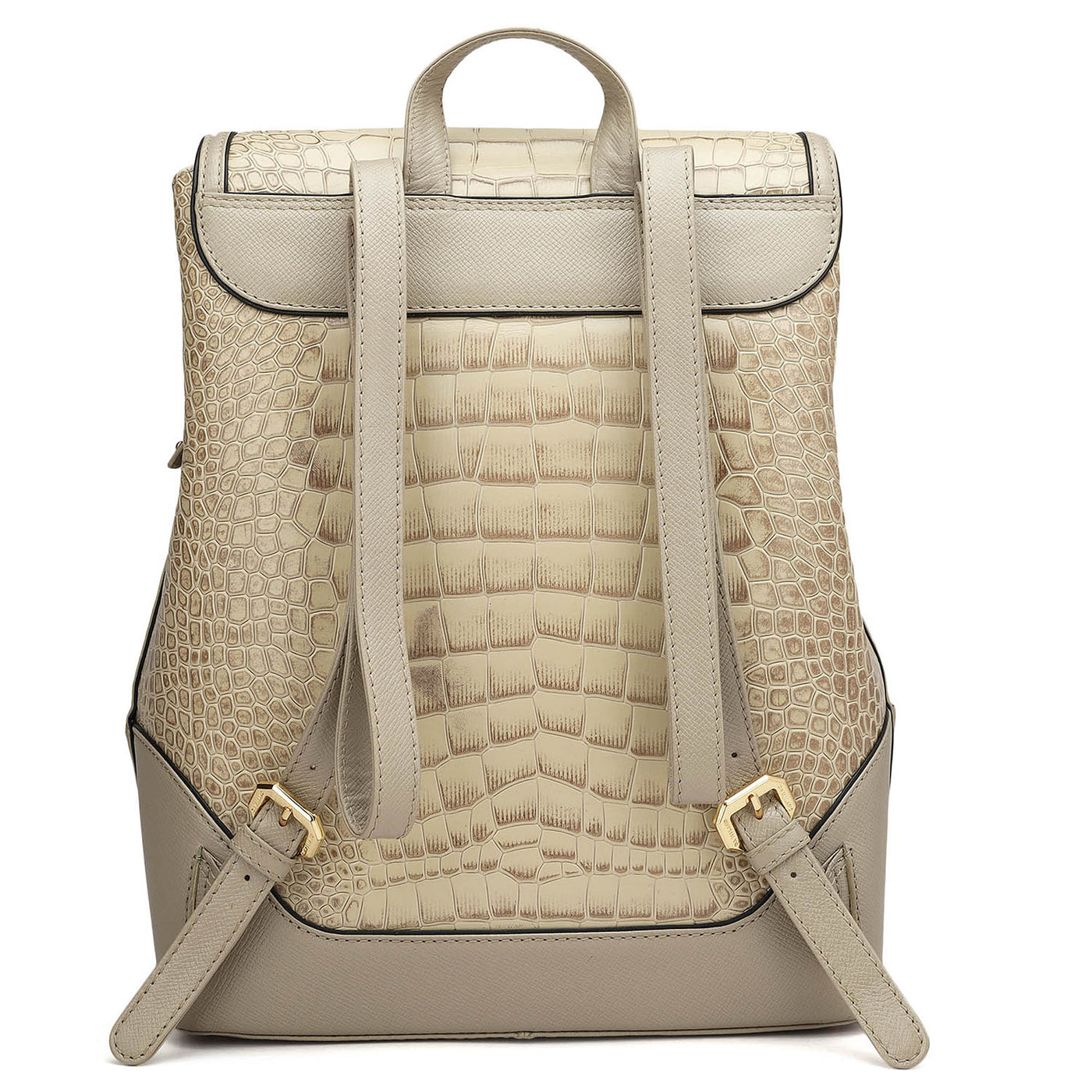 Croco Franzy Leather Backpack - Frost