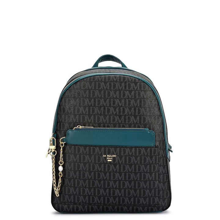Monogram Plain Leather Backpack - Black