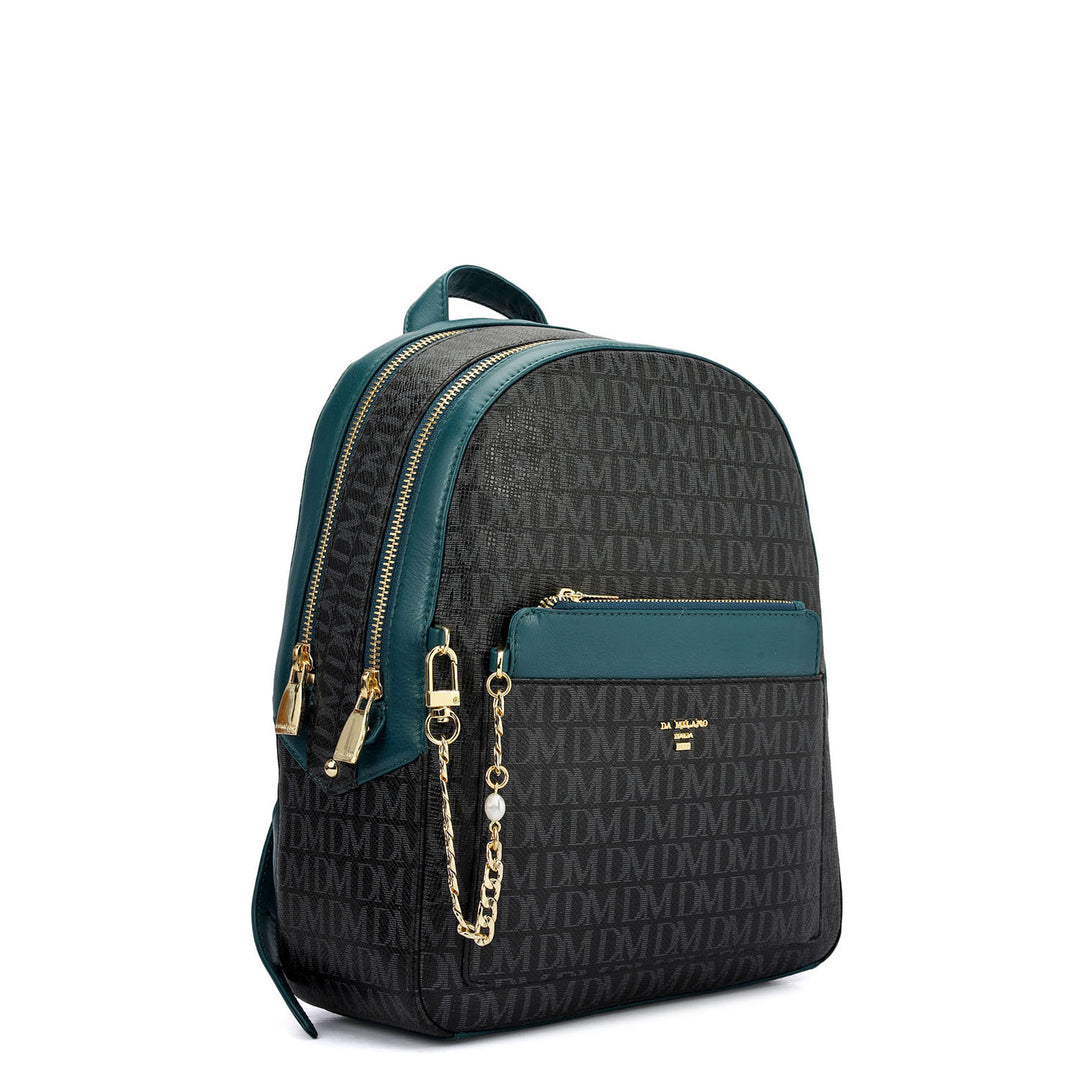 Monogram Plain Leather Backpack - Black