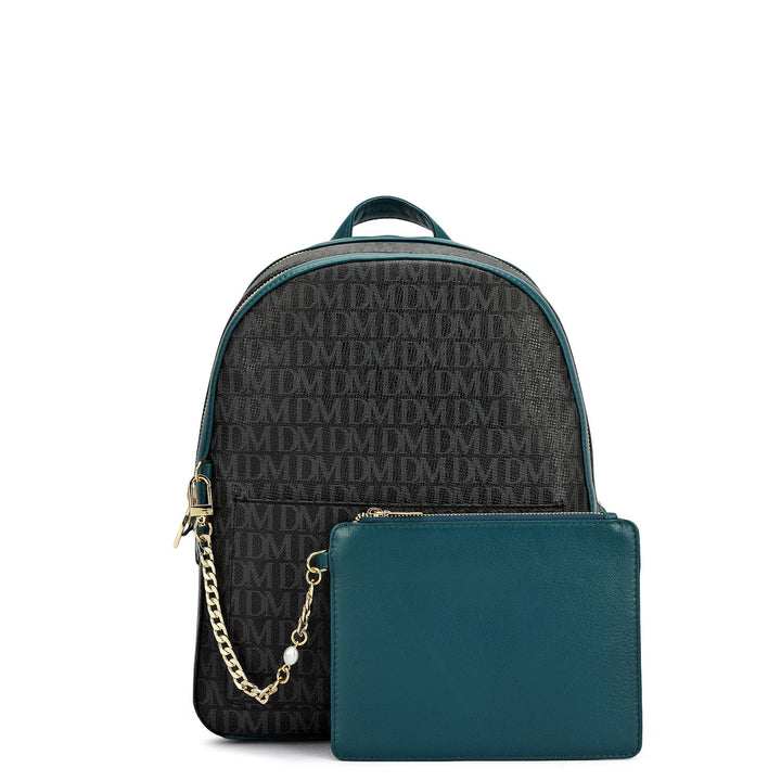 Monogram Plain Leather Backpack - Black