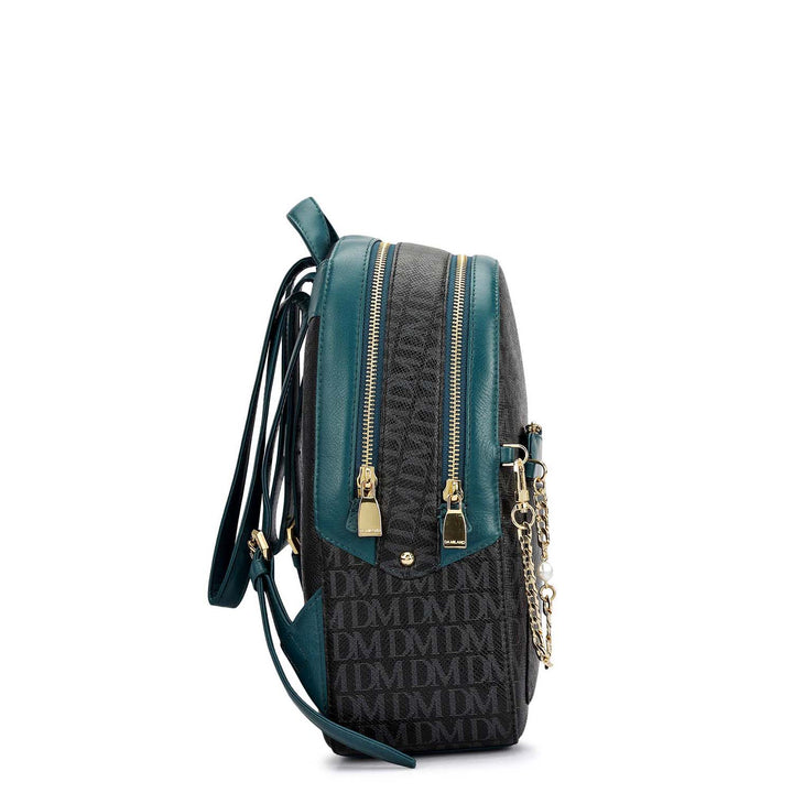 Monogram Plain Leather Backpack - Black