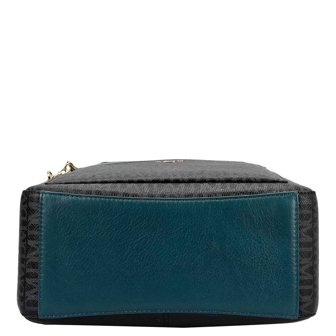 Monogram Plain Leather Backpack - Black