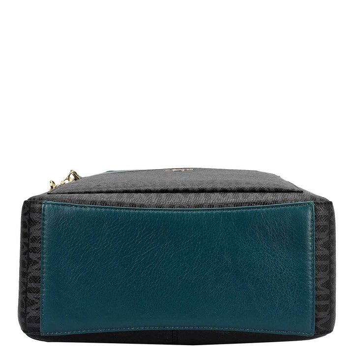 Monogram Plain Leather Backpack - Black