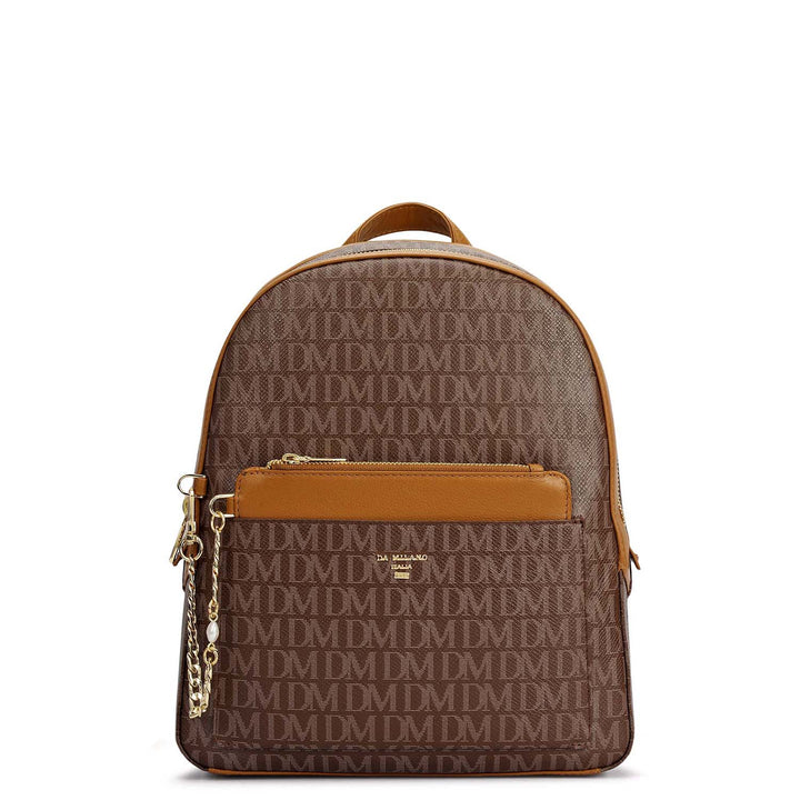 Monogram Plain Leather Backpack - Walnut