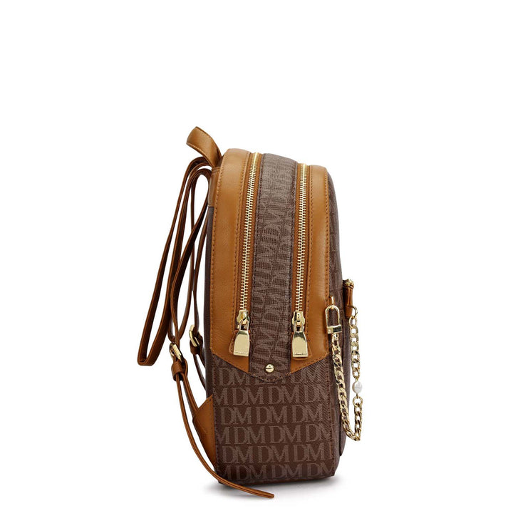Monogram Plain Leather Backpack - Walnut