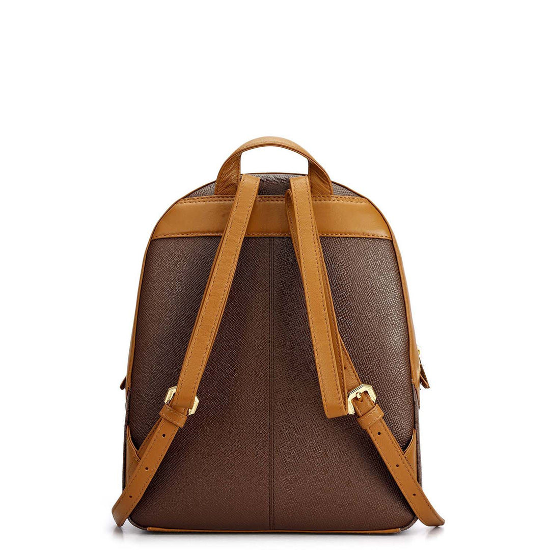 Monogram Plain Leather Backpack - Walnut