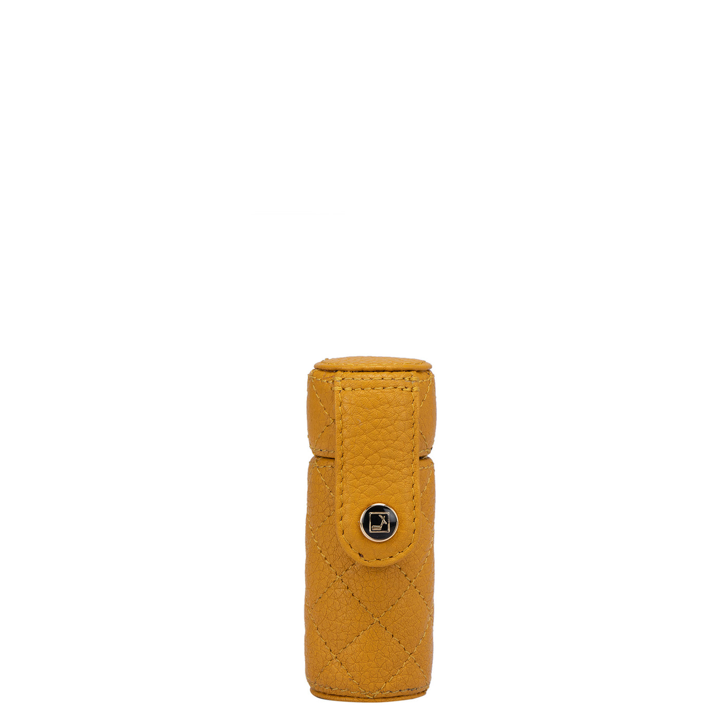 Quilting Leather Lipstick Case - Mustard