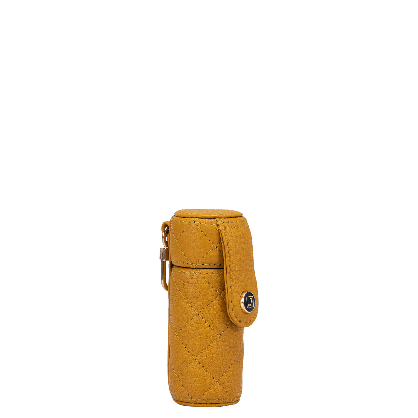 Quilting Leather Lipstick Case - Mustard