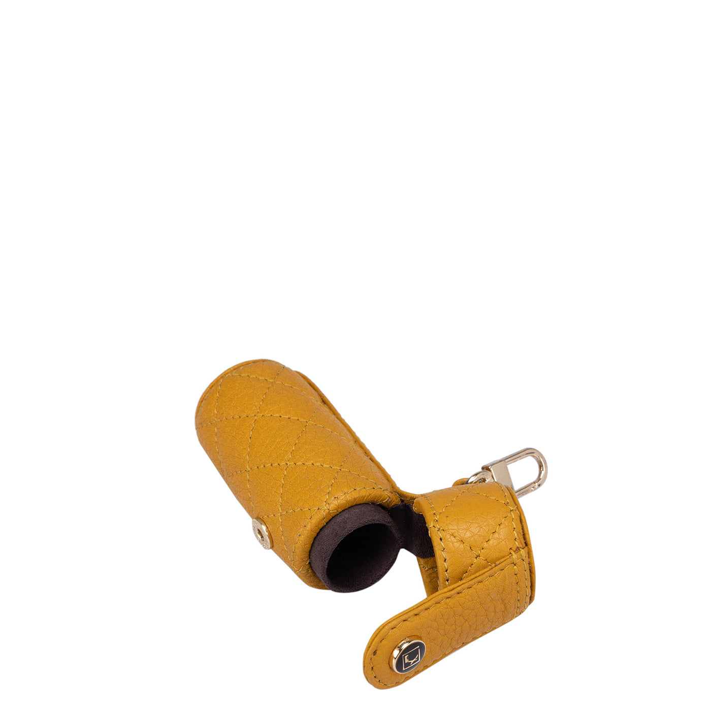 Quilting Leather Lipstick Case - Mustard