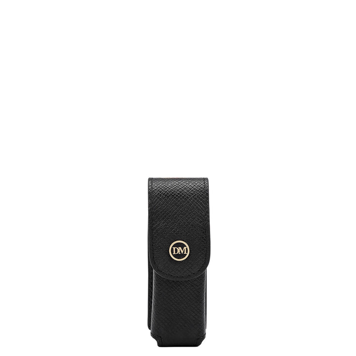 Franzy Leather Lipstick Case - Black