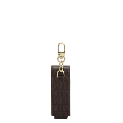 Monogram Leather Lipstick Case - Chocolate