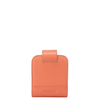 Franzy Leather Lipstick Case - Salmon