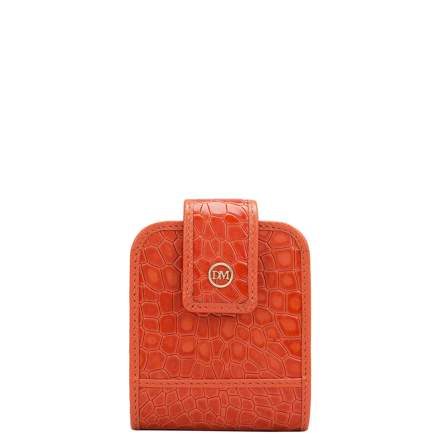 Croco Leather Lipstick Case - Pumpkin