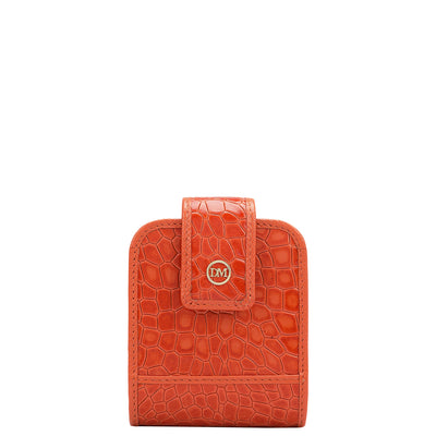 Croco Leather Lipstick Case - Pumpkin