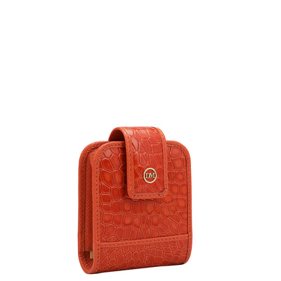 Croco Leather Lipstick Case - Pumpkin