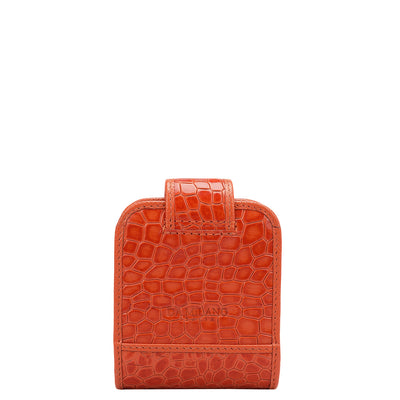 Croco Leather Lipstick Case - Pumpkin