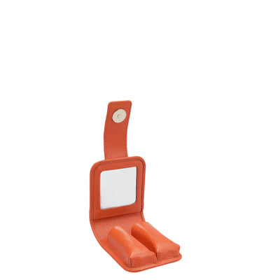 Croco Leather Lipstick Case - Pumpkin