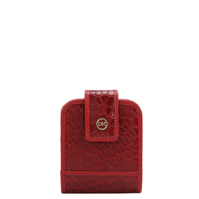 Croco Leather Lipstick Case - Red