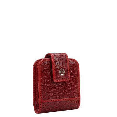 Croco Leather Lipstick Case - Red