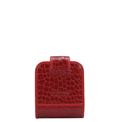 Croco Leather Lipstick Case - Red