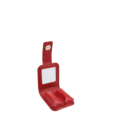 Croco Leather Lipstick Case - Red