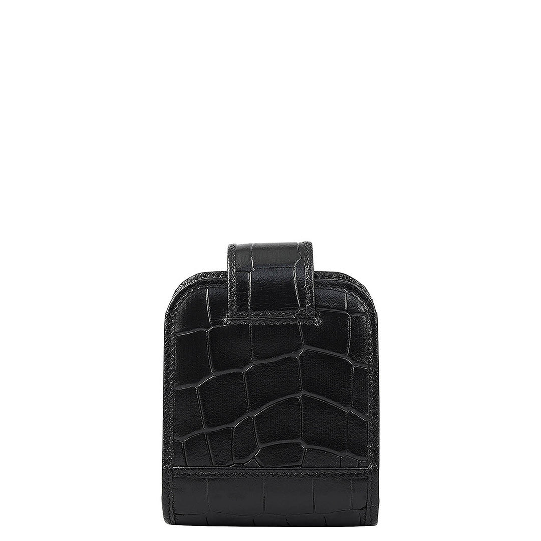 Croco Leather Lipstick Case - Black