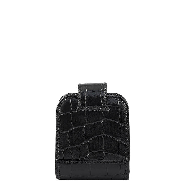 Croco Leather Lipstick Case - Black