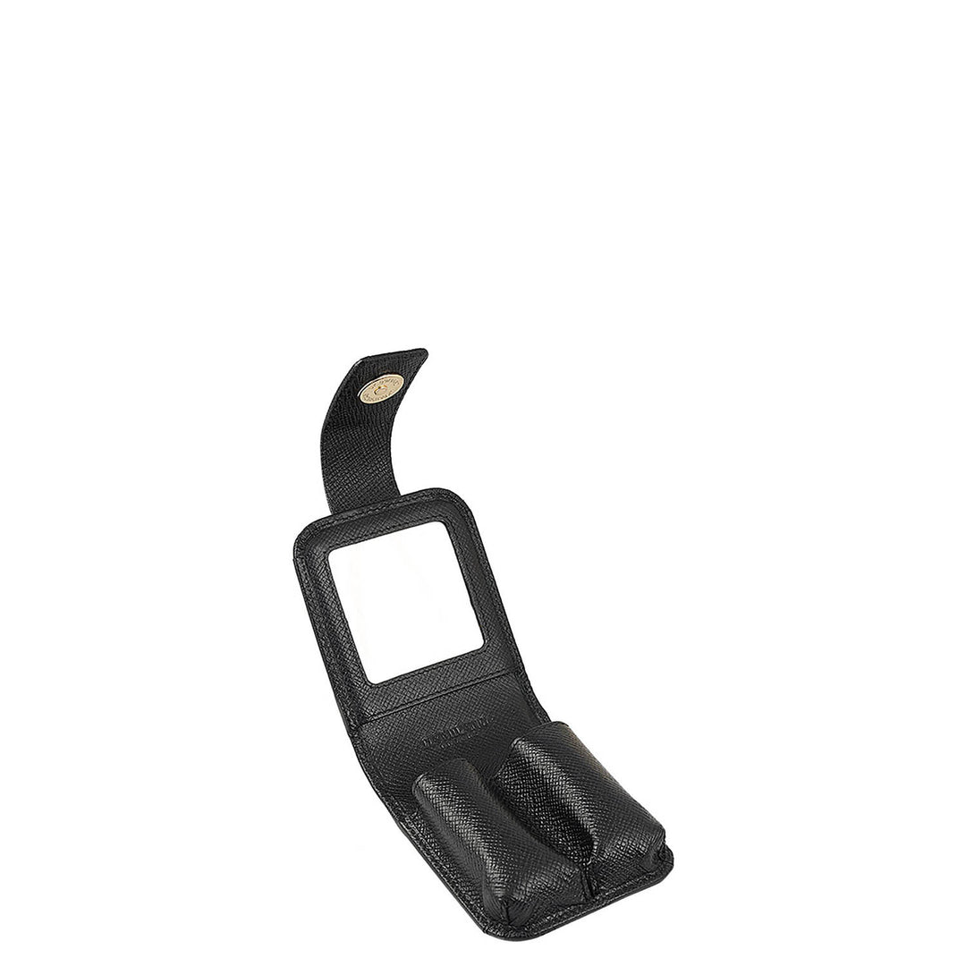Croco Leather Lipstick Case - Black