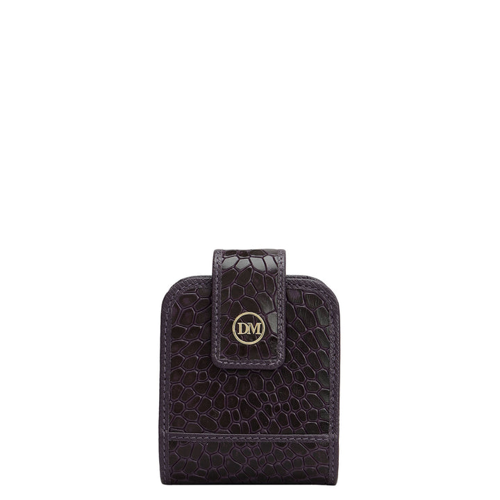 Croco Leather Lipstick Case - Grapevine