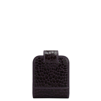 Croco Leather Lipstick Case - Grapevine