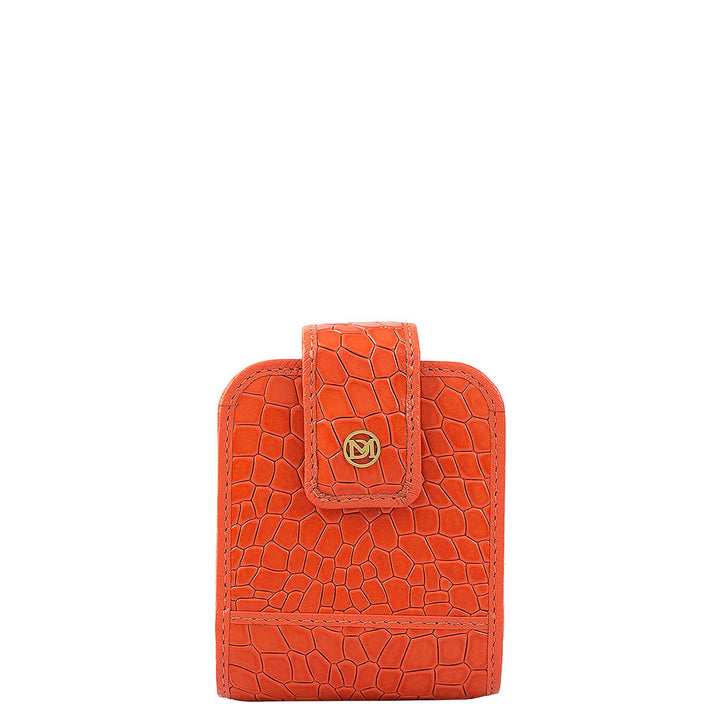Croco Leather Lipstick Case - Pumpkin