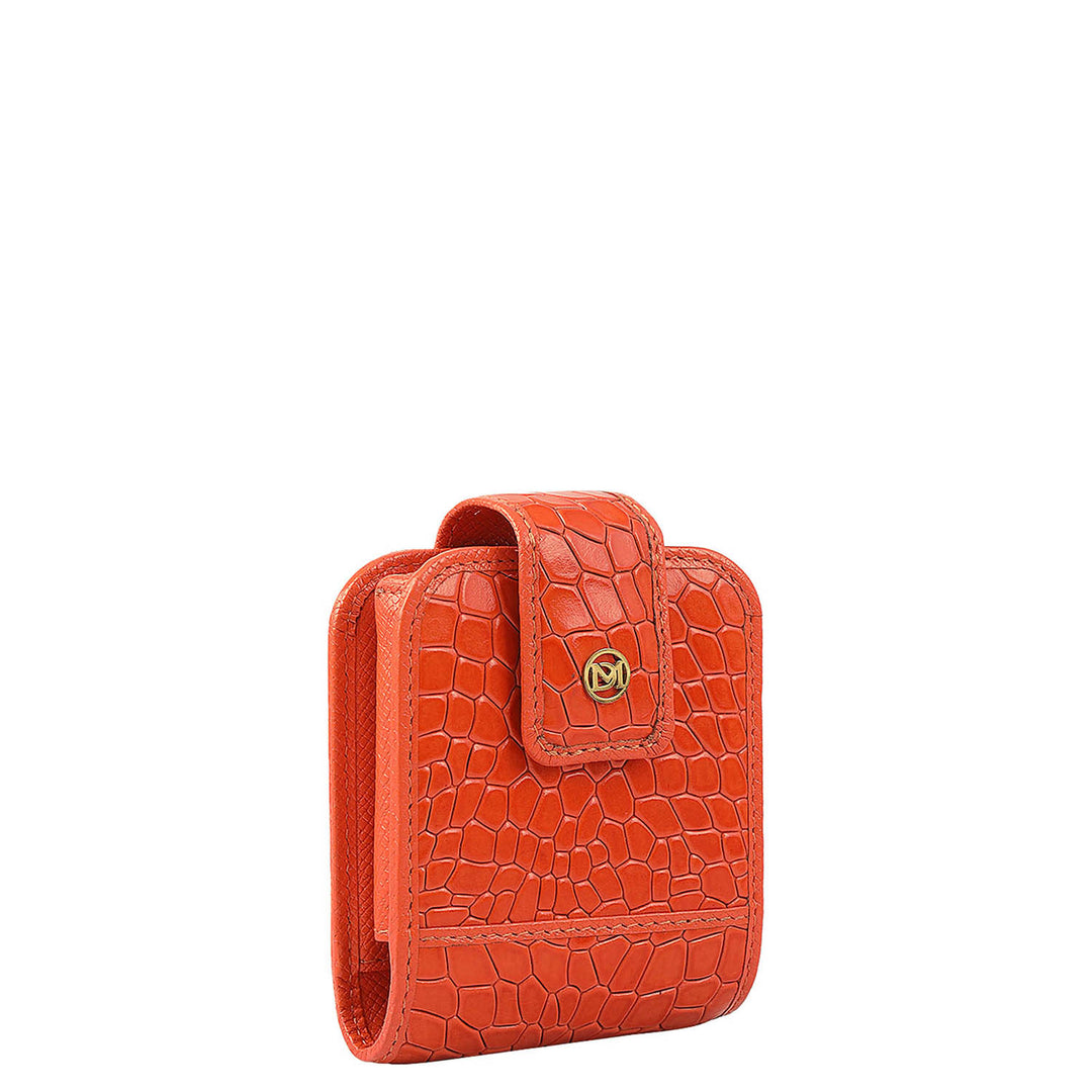 Croco Leather Lipstick Case - Pumpkin