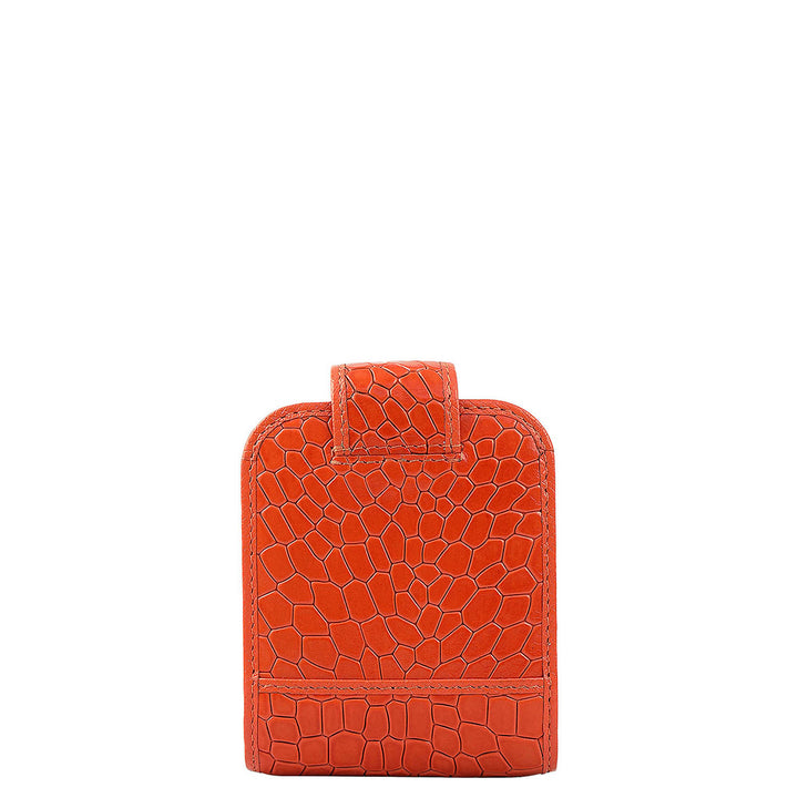 Croco Leather Lipstick Case - Pumpkin